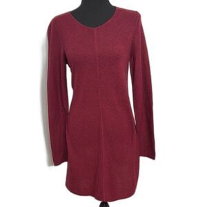 Eileen Fisher Cranberry Jewel Neck Tunic Size Small Orig $228
